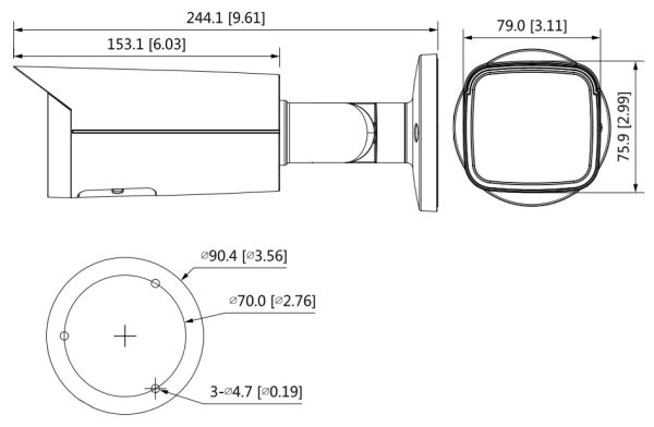 IP-видеокамера уличная 4Мп Dahua DH-IPC-HFW5442TP-ASE-0280B-S3 с искусственным интеллектом