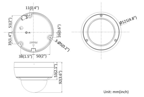 Антивандальная IP-видеокамера 2Мп HikVision DS-2CD2123G0-IU (4 мм) с микрофоном
