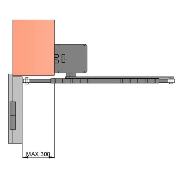 Шарнирный рычаг Came 818XA-0041 для приводов FLUO-SW, для открывания створки наружу