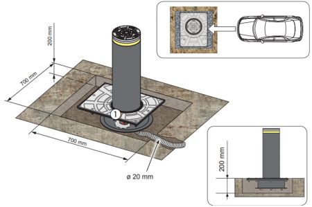 Стационарный дорожный блокиратор FAAC J200 F 600 мм