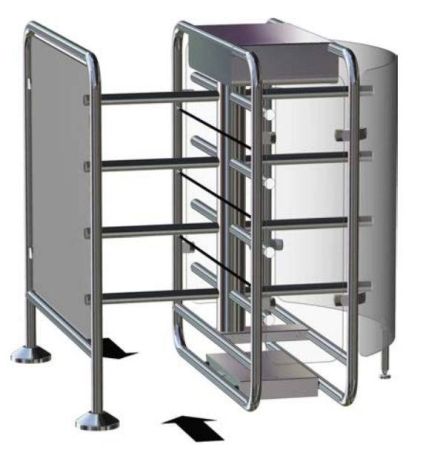 Роторный двухлопастной полуростовой турникет Gotschlich Vario 1300 E-180 (6VAR13E2A)