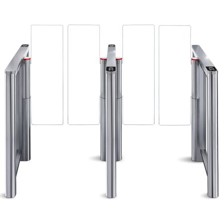 Турникет распашной двухпроходной PERCo ST-11S «Скоростной проход» с крышками из нержавеющей стали и створками 300 мм, высотой 1300 мм