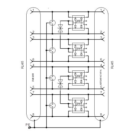 Плата Тахион ПЗЛ-ЕП для защиты портов в сети Ethernet c питанием РоЕ