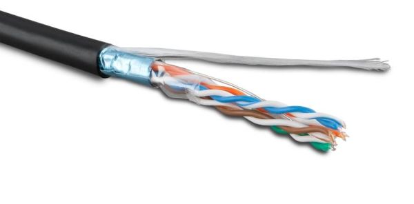 Кабель витая пара экранированный внешний Hyperline FUTP4-C5E-S24-OUT-LSZH