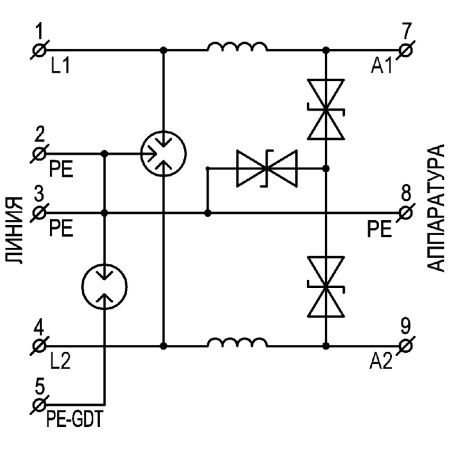 Устройство защиты цепей низковольтного электропитания Тахион УЗП-24DC/5