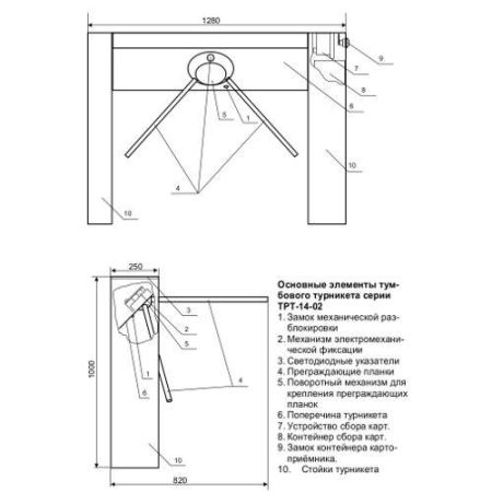 Турникет-трипод тумбовый AR-GO TRT 14-02G/КП из нержавеющей стали с картоприемником (без планок) Турникет-трипод тумбовый AR-GO TRT 14-02G/КП из нержавеющей стали с картоприемником (без планок)