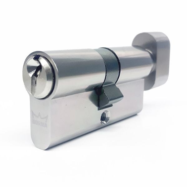 Евроцилиндр dormakaba CBF-1, ключ-вертушка, никель, 5 ключей
