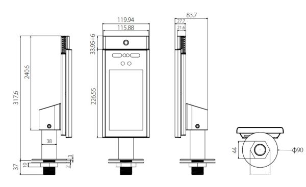Уличный терминал распознавания лиц ZKTeco RevFace10[TI] с тепловизором