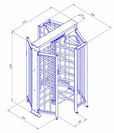 Турникет полноростовой Ростов-Дон ПР1/3М2-У уличный из окрашенной стали