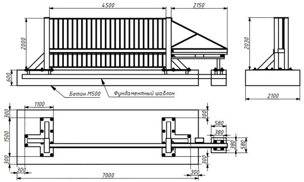 Противотаранные откатные ворота AR-GO Ферум ПВ О 4500М.4С, высота 2500 м