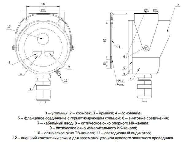 Пожарный извещатель ТЮЛЬПАН 2-23 Ex пламени, взрывозащищенный, ИК многоспектральный