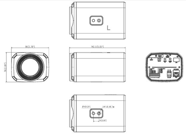Корпусная сетевая IP-видеокамера 2Мп Wisenet XNZ-6320A с встроенным трансфокатором