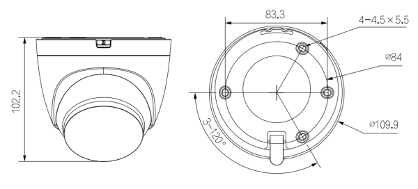 IP-видеокамера уличная 2Мп Dahua DH-IPC-HDW1230DTP-STW-0280B с ИК-подсветкой до 30м и Wi-Fi