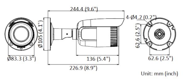 Уличная IP-камера 2Мп HiWatch DS-I256Z(B) (2.8-12 мм) с EXIR-подсветкой до 50м