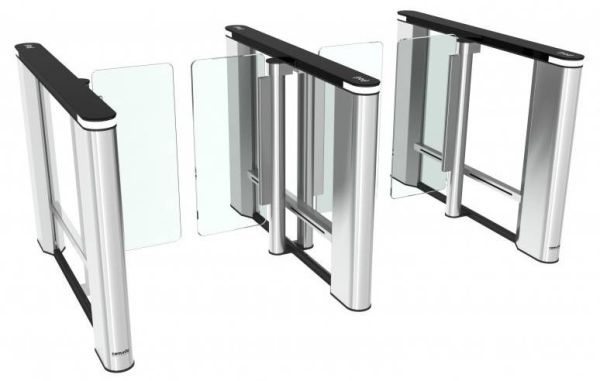 Распашной скоростной двухпроходной турникет Cominfo EasyGate Elite 650мм