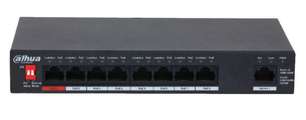Неуправляемый POE коммутатор 9-портовый Dahua DH-PFS3009-8ET1GT-96