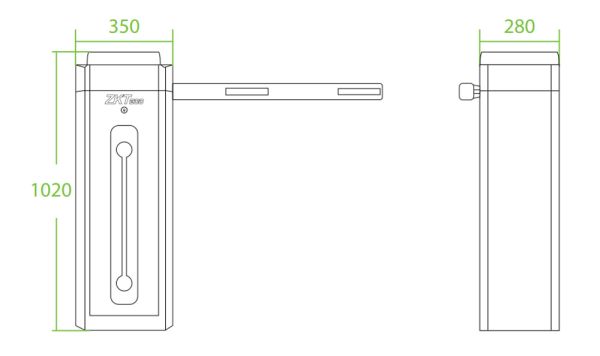 Комплект автоматического шлагбаума ZKTeco CMP300 с телескопической стрелой 6 метров