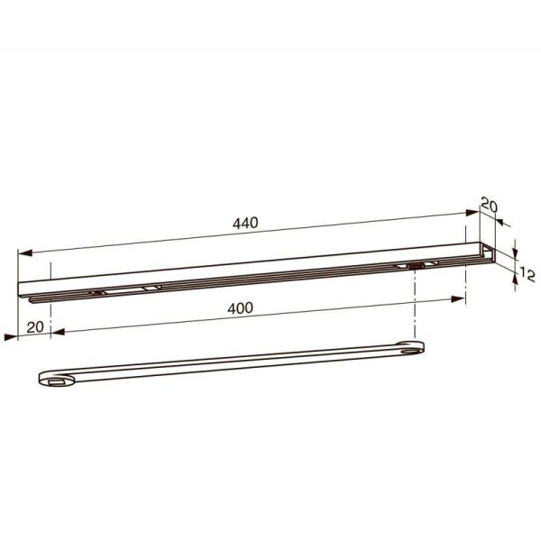 Скользящий канал dormakaba G96N20 DIN-R, 20х12мм, серый для ITS96