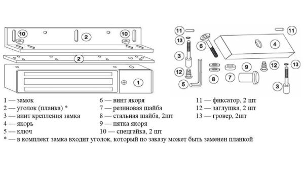Электромагнитный замок AccordTec ML-194.03K с контроллером Touch Memory / Proximity