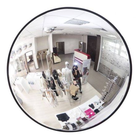 Зеркало безопасности обзорное DetexLine 300 мм с черным кантом