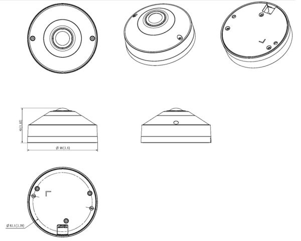 Панорамная Fisheye IP-видеокамера 6Мп Wisenet QNF-8010 (1.14 мм)