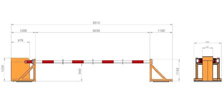 Противотаранный автоматический шлагбаум Фантом Блок F4B-S