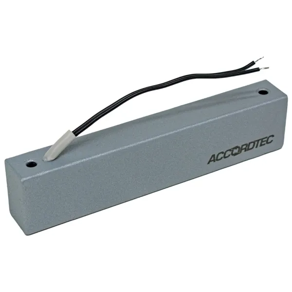 Электромагнитный замок AccordTec ML-180K с планкой, серебряный металлик
