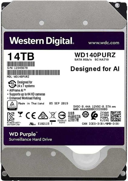 Жесткий диск 14ТБ Western Digital Purple WD140PURZ