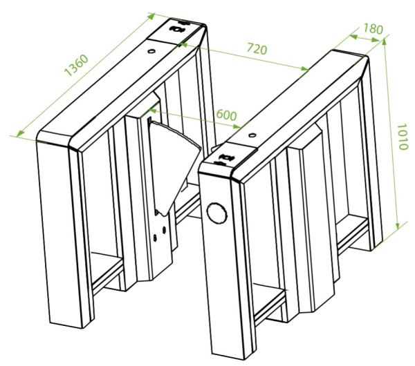 Скоростной раздвижной турникет ZKTeco Mars Pro-F1000 без считывателей