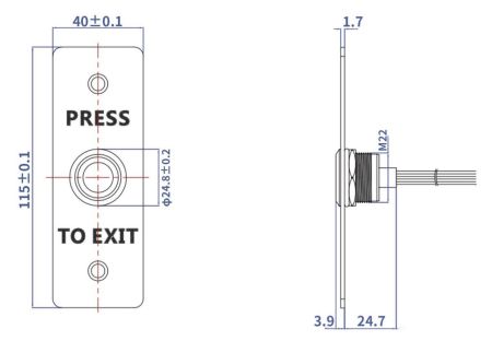 Кнопка выхода ZKTeco EB101, врезная