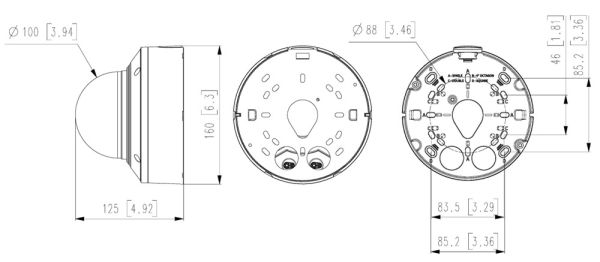 Купольная сетевая IP-видеокамера 5Мп Wisenet XND-8081REV (3.9-9.4 мм) с PoE инжектором