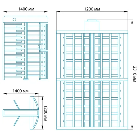 Полноростовой турникет Блокпост РСТ 600