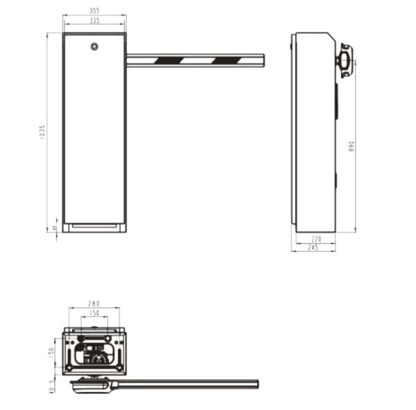 Шлагбаум автоматический Hikvision DS-TMG4B0-RA (3 м) со стрелой