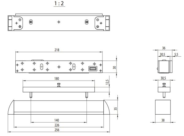 Электромагнитный замок dormakaba EM Premium EM 6900 GL-AH B с детектором раннего предупреждения и встроенным зуммером