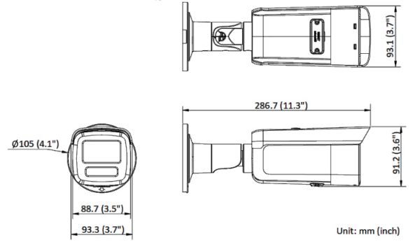 Уличная IP-камера ColorVu 8Мп Hikvision DS-2CD2T87G2H-LI (4 мм) с гибридной подсветкой до 60 м