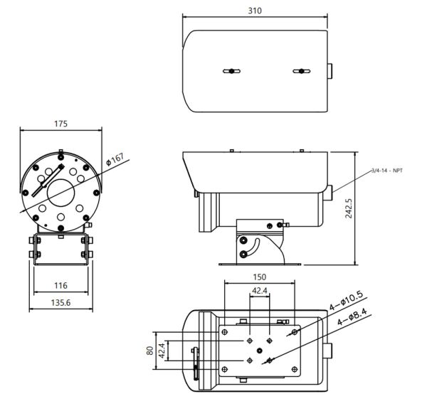 Взрывозащищенная сетевая IP-видеокамера 2Мп Wisenet TNO-6322ER с 32х оптическим зумом Взрывозащищенная сетевая IP-видеокамера 2Мп Wisenet TNO-6322ER с 32х оптическим зумом