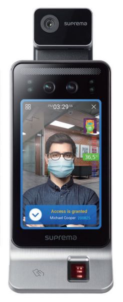 Биометрический терминал распознавания лиц Suprema FaceStation F2-ODB Thermal с модулем измерения температуры