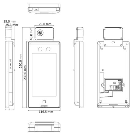 Биометрический терминал доступа HikVision DS-K1TA70MI-T с измерением температуры