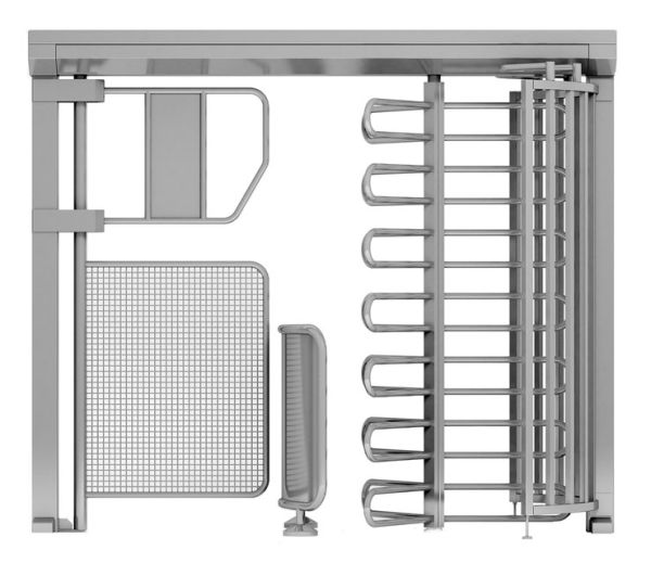 Полноростовой турникет с калиткой для прохода с велосипедом Gotschlich Ecco 120 BFB Stainless (6ELK3A0BC-T)