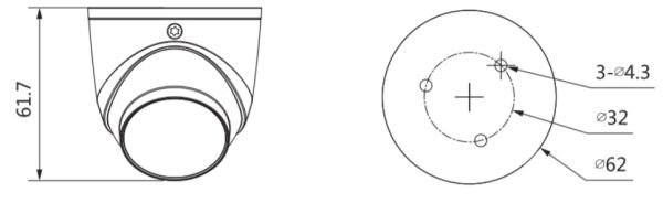 HD-CVI видеокамера 2Мп Dahua DH-HAC-HDW3200GP-0280B-S5