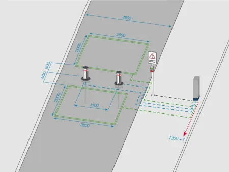Гидравлический противотаранный боллард Блокпост К12 из нержавеющей стали